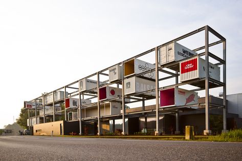 Module Architecture, Parasitic Architecture, Grid Architecture, Container Home Designs, Prada Store, Prefab Container Homes, Shipping Container Architecture, Modular Housing, Container Buildings