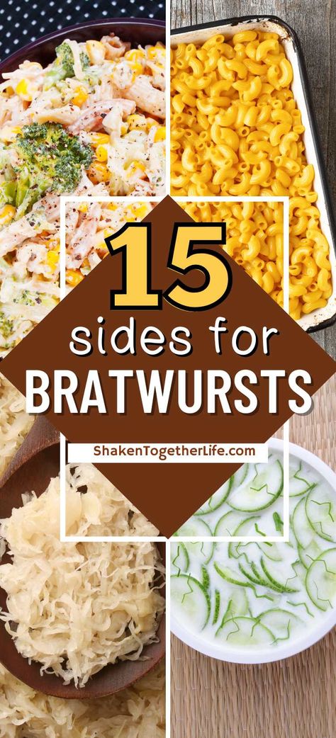 Braut Side Dishes, Side Dishes For Bratwurst, Bratwurst Meal Ideas, Brat Sauce Recipes, Brats Meal Ideas, Side Dishes With Sausage, Sides For Bratwurst, Best Bratwurst Recipes, Brats Sidedish