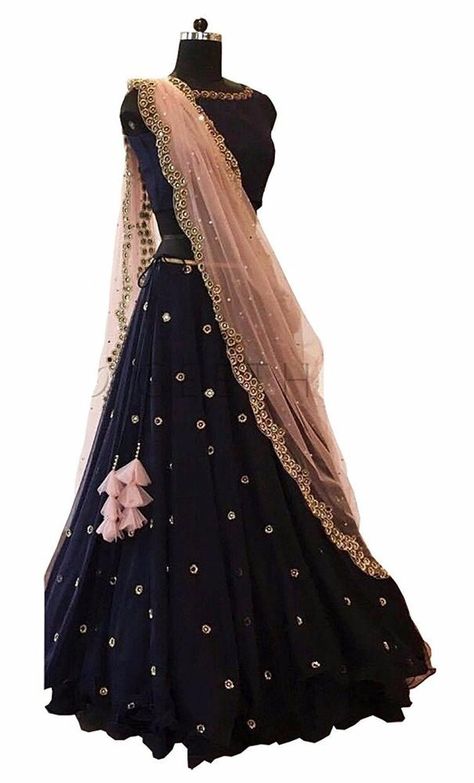 83e8ef518174e1eb6be4a0778d050c9ddesc45060641ri Indian Fashion Lehenga, Blue Color Lehenga, भारतीय दुल्हन संबंधी, Trending Dress, डिजाइनर कपड़े, Lehenga Choli Designs, Velvet Lehenga, Lehnga Dress, Half Saree Designs