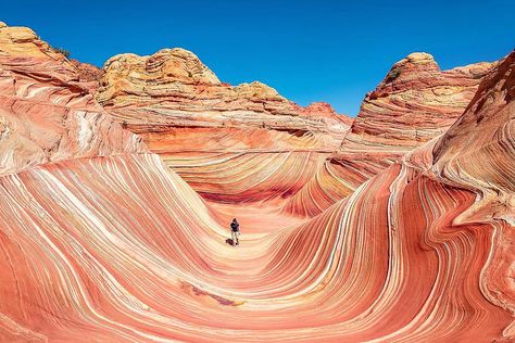 A Guide to Visiting The Wave the 'Right Way' | Visit Arizona The Wave Arizona, Paria Canyon, Rock Valley, Visit Arizona, Utah Adventures, Hiking Poles, Summer Hike, Valley Road, Block Colour