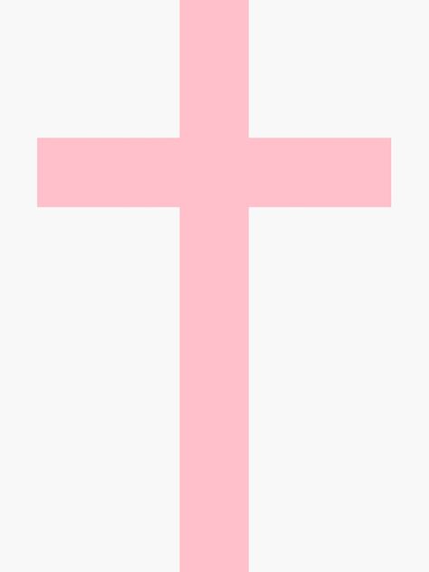 "Pink Cross" Sticker by Altland | Redbubble Pink Vision Board Pictures, Pink Cross Wallpapers, Pink Fur Wallpaper, Verses Aesthetic, Fur Wallpaper, Aura Points, Aesthetic Cross, Cross Cake Topper, Cross Sticker