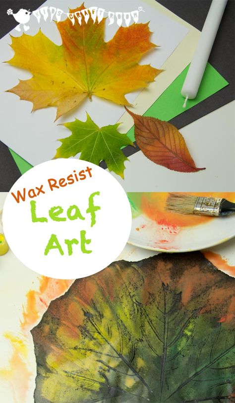 I loved the idea of the children being able to combine leaf rubbing with leaf painting and hence this Wax Resist Leaf Painting art project for kids was born! Leaf Art For Kids, Leaf Rubbing, Autumn Crafts For Kids, Oppgaver For Barn, Fall Activities For Kids, Kids Painting Crafts, Kids Craft Room, Art Project For Kids, Fall Art Projects