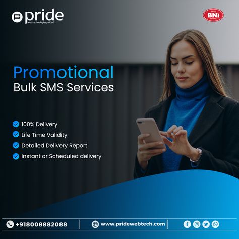 Promotional bulk SMS campaigns are designed to generate awareness, attract customers, and drive sales. Call Now: +91 80088 82088 Our Website: pridewebtech.com #dltplatform #pridewebtech #bestsmsmarketing #bulksns #telangana #pride #bulk #bulksms #transactionalsms #sms #dltregistration Sms Marketing Design, Bulk Sms Marketing, Website Menu, Attract Customers, Sms Marketing, Promotional Design, Increase Sales, Customer Engagement, Web Hosting Services