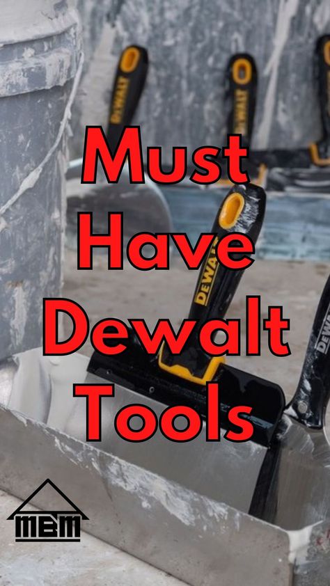 What Are Your Must Have Dewalt tools? 🤔⁠ ⁠ We put together a list of the most popular Dewalt tools used in the #drywalltaping business including power tools such as electric sanders. We also include both automatic drywall taping tools and hand tools. ⁠ ⁠ Is there something we missed that we should include? Let us know. ⁠ ⁠ Right now save up to 30% on Dewalt Taping Tools. Link is in the bio. ⁠ ⁠ Follow us for more blog posts, deals, and more. ⁠ Dewalt Tool Box, Dewalt Cordless Tools, Drywall Taping, Dewalt Tough System, Tool Poster, Power Tool Set, Drywall Finishing, Dewalt Drill, Tool Logo