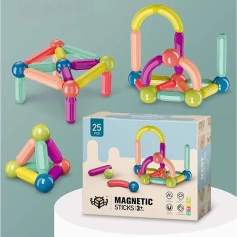 Magnetic Intelligent Magnetic Construction Set For Brain Development 21 100g De Horg ( 25 Pcs ) Ages 3+ Dm for order and queries #toys #magnetic Magnetic Construction, Magnetic Building Blocks, 2d And 3d Shapes, Magnetic Toys, Stem Learning, Gifted Education, Baby Proofing, Brain Development, Building Blocks Toys