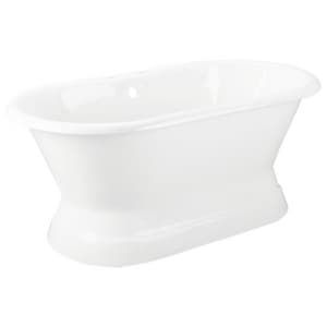 Signature Hardware Henley 66 x 31 in. Freestanding Bathtub in White - NH-1009-66-RH-K - Ferguson Farmhouse Sink Faucet, Pedestal Tub, Fireclay Farmhouse Sink, White Faucet, Lighted Medicine Cabinet, Cast Iron Tub, Freestanding Tub Filler, Acrylic Tub, Single Pendant Lighting