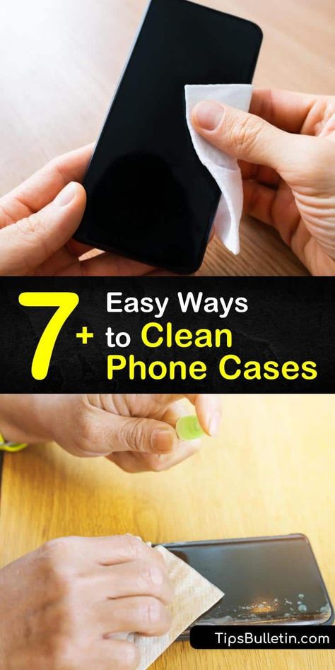 Phone cases are one of the filthiest objects you handle every day. Learn how to remove grime and bacteria from their surface using soapy water, rubbing alcohol, baking soda, and a soft cloth, whether it’s an iPhone or Android smartphone case. #phone #case #cleaning How To Clean Phone Case, Cleaning Phone, Diy Household Cleaners, Credit Card Terminal, Natural Cleaning Solutions, How To Remove Glue, Mildew Remover, Wood Phone Case, Clean Phone