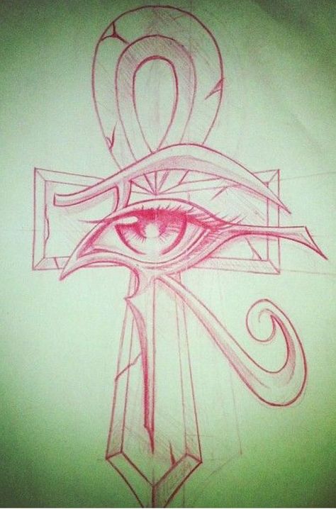 180+ Excellent Ankh Tattoo Designs with Meanings (2023) - TattoosBoyGirl Eye Of Horus Ankh Tattoo, Tattoo Sleeve Drawings, Ankh Tattoo Design, Sketches Eyes, Ankh Tattoo, Horus Tattoo, Starověký Egypt, Egyptian Tattoo Sleeve, 16 Tattoo