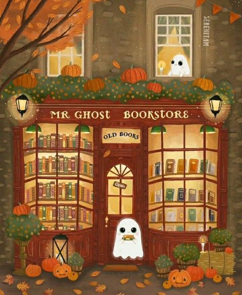 Yuumei Art, Helloween Wallpaper, Image Halloween, Art Mignon, Autumn Illustration, Halloween Illustration, Halloween Drawings, A Ghost, Autumn Art