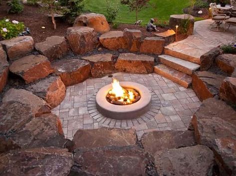 71+ Cheap & Easy DIY Backyard Fire Pit Ideas For Outdoor Living (2022) Fire Pit Plans, Sunken Patio, Sunken Fire Pits, Outside Fire Pits, Fire Pit Ideas, Outdoor Fire Pit Designs, Fire Pit Landscaping, Fire Pit Bbq, Fire Pit Furniture