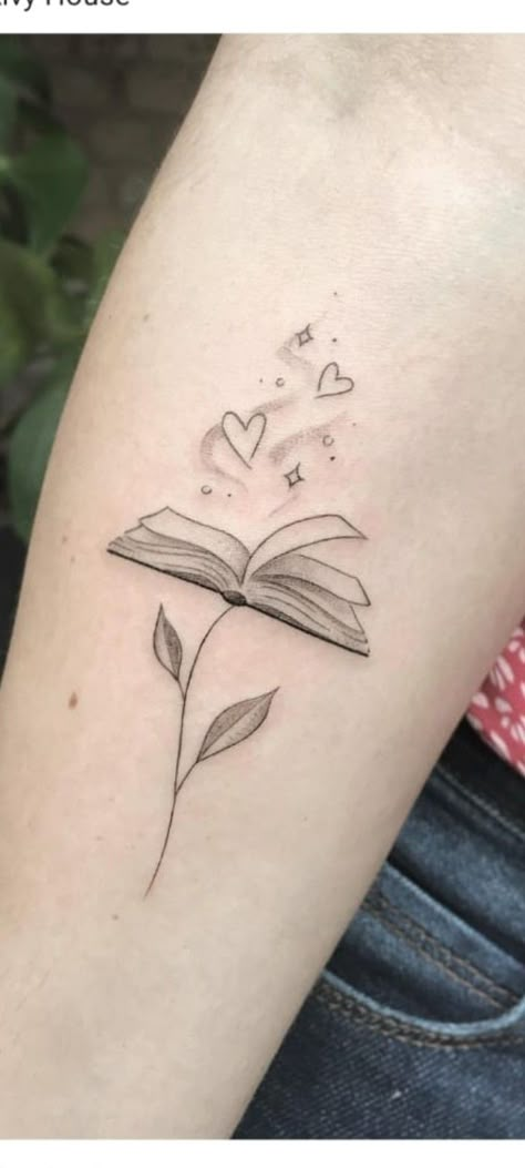 Butterfly And Book Tattoo, Preschool Teacher Tattoo Ideas, Storytelling Tattoo, Readers Tattoo, Small Science Tattoos, Education Tattoo, Reader Tattoo Ideas, Tattoo Espalda Mujer, Teacher Tattoo