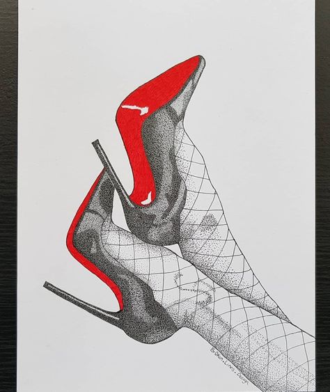 Red Bottom Heels Aesthetic, Heels Red Bottoms, So Kate Heels, Dotwork Drawing, Heels Ideas, Cosmos Art, Red Bottom Heels, Dance Group, Louboutin So Kate