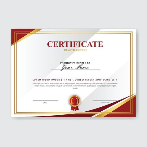 Certificate Of Appreciation Design, Creative Certificate Design, Creative Certificate, Award Template, Illustrator Design Tutorial, Gold Certificate, Certificate Of Appreciation, Illustrator Design, Certificate Design