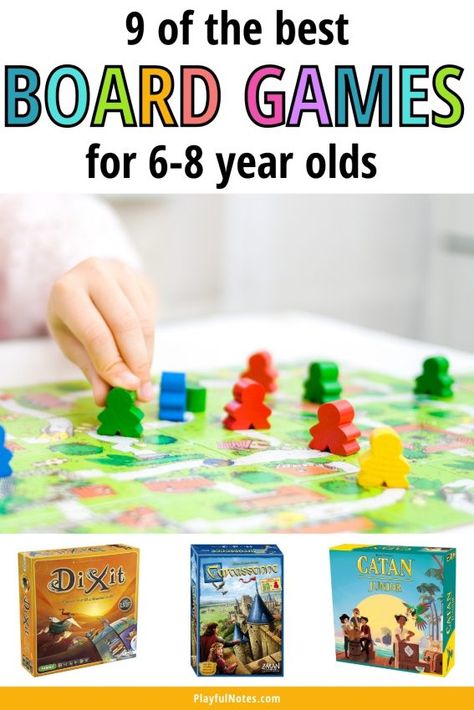 Discover the best board games for 6-8 year olds and try them with your kids! They will bring hours of family fun and your little ones will love them! - Board games for kids Games For 6 Year Kid, Best Board Games For Kids, Board Games For Kids 8-12, Atl Skills, Board Games For Family, Free Board Games, Me Board, Top Board Games, Best Family Board Games