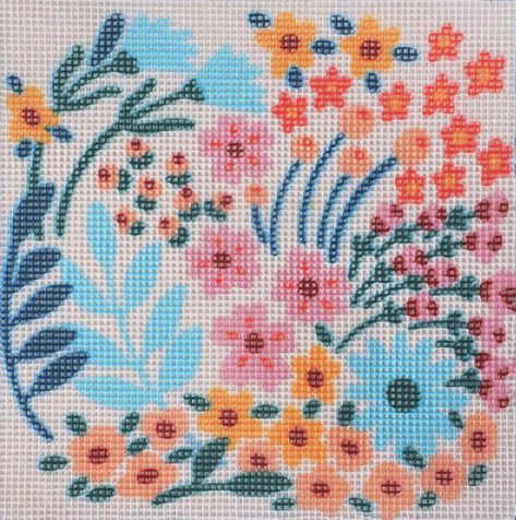 Modern Needlepoint, Beautiful Ceramics, Tent Stitch, Patterns Flowers, Basketweave Stitch, Needlepoint Ornaments, Bead Projects, Needlepoint Stitches, Thread & Yarn