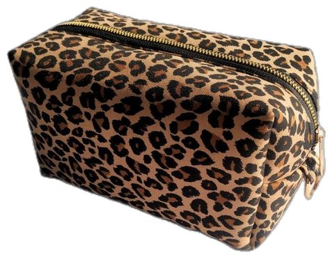 Leopard print makeup bag with metal zipper and cotton lining,it has d-rings on sides to attach a chain and make it a sling bag Makeup Bag Png, Leopard Print Makeup, Handmade Makeup Bag, Bag Png, Handmade Makeup, Printed Makeup Bag, Makeup Bags, Makeup Pouch, Cosmetic Pouch