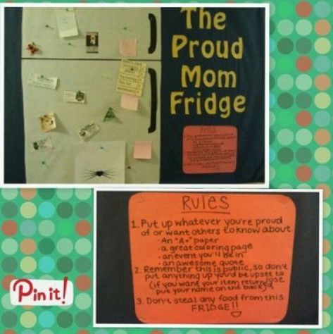 Funny Door Decs Res Life 65 Ideas #funny #door #door #door #decs Bulletin Board Showing Student Work, Proud Mom Fridge Bulletin Board, Classroom Refrigerator Bulletin Board, Proud Ra Fridge, Class Fridge Bulletin Board, Funny Bulletin Board Ideas, Classroom Fridge Bulletin Board, Funny Bulletin Boards, The Fridge Bulletin Board