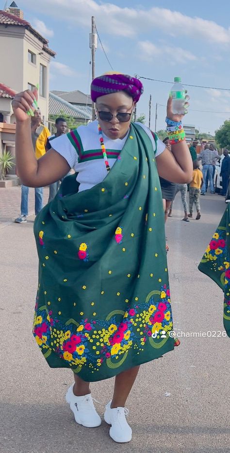 Tsonga traditional attire Tsonga Traditional Attire, African Traditional Wear, Traditional Attire, Traditional Wear, South African, Wedding Engagement, Actors, How To Wear, Quick Saves