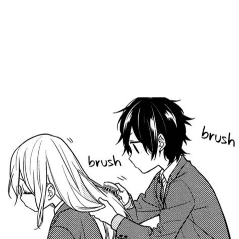 Tsundere Aesthetic, Hori X Miyamura, Brushing Hair, Cartoon Drawing Tutorial, Ship Drawing, Manga Couple, Cute Anime Profile Pictures, Ethereal Art, Matching Profile Pictures