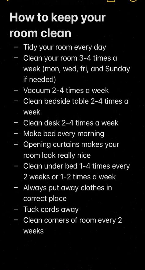 This is will help you keep yoir room clean! I also have a cleaning room schedule that ive already posted! #Ultimate #The #Guide #Creating #Cleaning #Tidy #a #a #Home #Schedule #CreativeIdeas #Trends #to #Inspiration #for Cleaning Room Schedule, Cleaning Schedule Bedroom, How To Keep Your Room Clean, Keep Your Room Clean, Room Motivation, Deep Clean Checklist, Spring Cleaning Bedroom, Clean Room Motivation, Clean Room Checklist