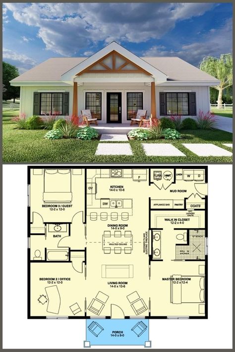 Covered Entry, Modern Castle, Entry Porch, Shed Home, American House, Porch Flooring, House Blueprints, Bedroom House Plans, Barndominium Ideas