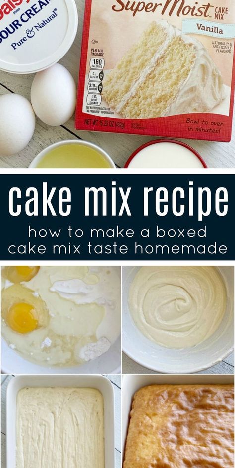 Box Cake Homemade Taste, Wedding Cake With Box Cake, Cake Box Substitutes, How To Make Vanilla Cake Mix Better, Cake Mix Substitute Ingredients, Bulk Cake Mix Recipe, Better Than Box Cake, Box Wedding Cake Recipe, Add Ins For Boxed Cake Mixes