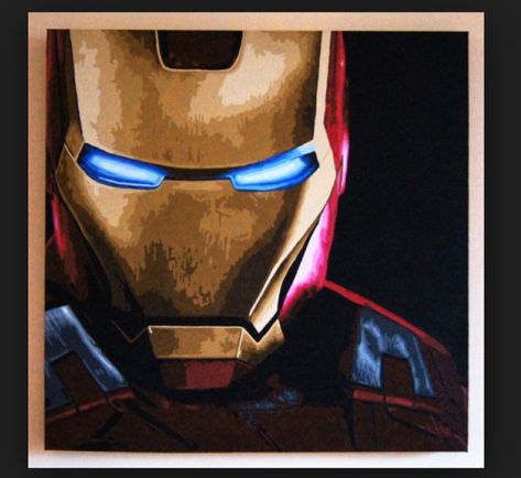 Iron Man Painting Canvases, Brushless Painting, Iron Man Painting, Superhero Painting, Avengers Painting, Superhero Canvas, Marvel Paintings, Man Painting, Avengers Cartoon