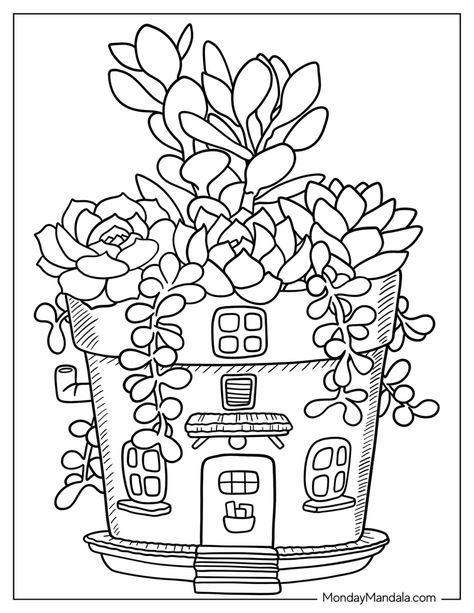 20 Succulent Coloring Pages (Free PDF Printables) Whimsical Coloring Pages, Doodle Coloring Pages Free Printable, Free Coloring Pages Printables Adults, Cottage Core Coloring Pages, Bold And Easy Coloring Page, Cottagecore Coloring Pages, Succulent Coloring Page, Mandala Coloring Pages Free Printable, Girly Coloring Pages