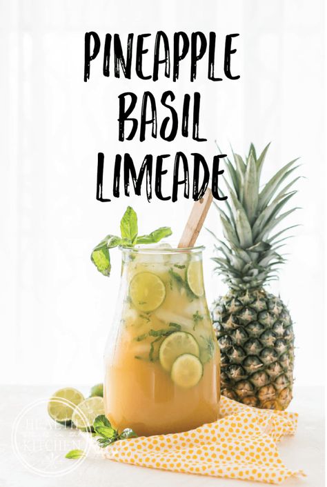 Pineapple Basil, Basil Drinks, Crowd Food, Slushy Drinks, Paleo Drinks, Soda Drinks, Paleo Sweets, Health Blogger, Food Group