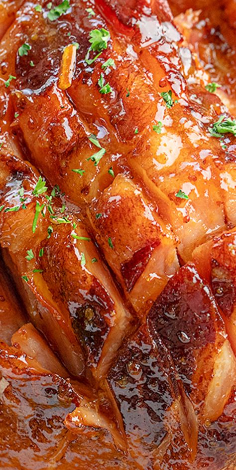 Apricot Glazed Ham Recipes, Ham Apricot Glaze Recipe, Crockpot Apricot Glazed Ham, Apricot Sauce For Ham, Apricot Ham Glaze Recipe, Ham With Apricot Glaze, Ham With Apricot Preserves, Apricot Glazed Ham, Roasted Ham Recipes