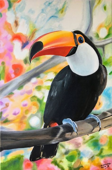 Toucan Art, Speed Drawing, Bird Artwork, Book Markers, 수채화 그림, Bird Drawings, Colorful Birds, Lesson Ideas, Gouache Painting