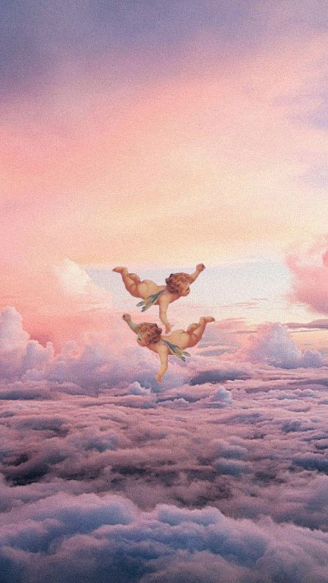 #angels #wallpaper #sky #clouds #aesthetic The Clouds, Angel, Pink, Blue