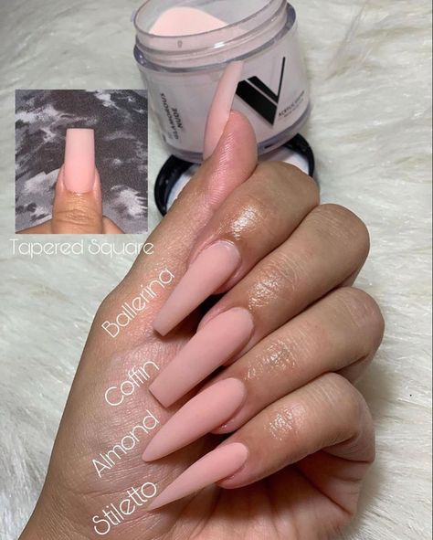 Nail Techniques on Instagram: “Nail Shapes 💅🏻 - What’s Your Favourite? Credit >>> @_kouturenails •••••••••••••••••••••••••••••••••••••••••••••••••••••••••••••…” Nail Nude, Ballerina Nails Designs, Ten Nails, Unghie Nail Art, Acrylic Nail Shapes, Pointy Nails, Nail Techniques, Ballerina Nails, Pedicures