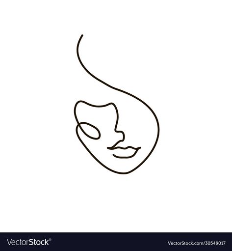 Face Logo Design Women, Face Logo Illustration, Face Icon Logo, Woman Face Logo, One Line Face, Line Drawing Portrait, One Continuous Line Drawing, Logo Design Women, Women Logo