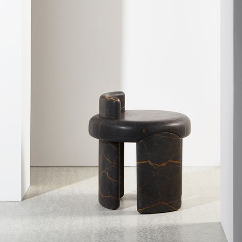 KAFA - Collection Particulière St Laurent Marble, Stone Stool, Black And Gold Marble, St Laurent, Stool Chair, Gold Marble, Carrara Marble, Elegant Lighting, Vases And Vessels