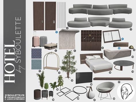 Hotel cc sims 4 1 Living Room Decor Modern Sofas, Sims 4 Cc Furniture Living Rooms, Mods Sims 4, Sims 4 Beds, Lotes The Sims 4, Large Headboard, Die Sims 4, Mod Furniture, Cc Furniture