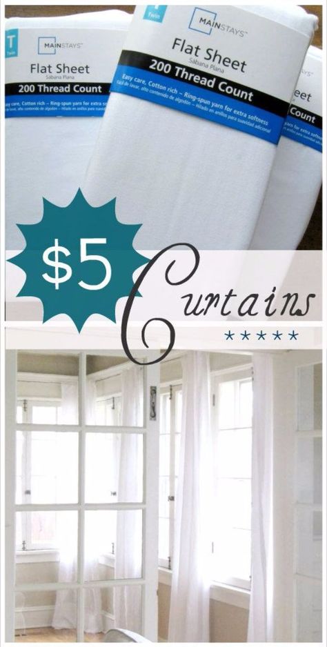 50 DIY Curtains and Drapery Ideas - $5 Curtains - Easy No Sew Ideas and Step by Step Tutorials for Drapes and Curtain Ideas - Cheap and Creative Projects for Bedroom, Living Room, Kitchen, Kids and Teen Rooms - Simple Draperies for Fabric, Made Out of Sheets, Blackout Curtains and Valances http://diyjoy.com/diy-curtains-drapes Make Curtains, Drapes And Blinds, Curtains And Draperies, No Sew Curtains, Drop Cloth Curtains, How To Make Curtains, Rod Pocket Curtains, Chic Living, Diy Interior