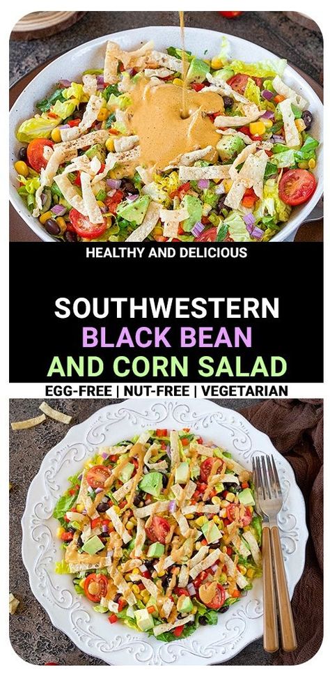 Black Bean And Corn Salad, Bean And Corn Salad, Southwestern Salad, Chipotle Dressing, Bowls Recipes, Corn Salad Recipe, Colorful Salad, Black Bean And Corn, Corn Salad Recipes