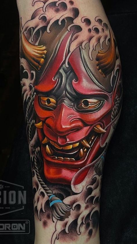 Henya Masks Tattoo, Henya Masks, Hannya Maske Tattoo, Tato Irezumi, Japanese Skull, Mask Tattoos, Hannya Maske, Japanese Mask Tattoo, Samurai Tattoo Sleeve