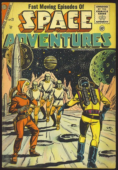 Comic Book Cover For Space Adventures #21 Comic Book Space Art, Space Comic Book, The Martian Book Cover, Star Wars Comic Book Covers, Vintage Scifi Book Covers, Charlton Comics, Golden Age Comics, Sci Fi Comics, Book Categories