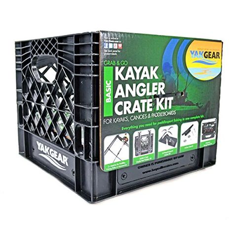 Kayak Crate, Milk Crate Storage, Kayak Fishing Accessories, Free Boat Plans, Bowfishing, Kayak Accessories, Surf Fishing, Milk Crates, Fly Fishing Rods