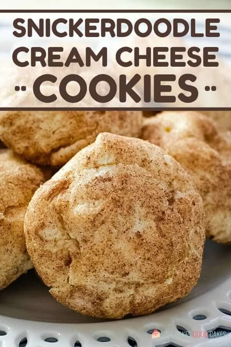 Bake up some soft, pillowy, cinnamon-cream cheese cookie goodness! Add these Snickerdoodle Cream Cheese Cookies to your holiday baking menu! Chewy Peanut Butter Cookie Recipe, Cheese Cookies Recipe, Cream Cheese Cookie Recipe, Snickerdoodle Recipe, Chewy Peanut Butter Cookies, Cinnamon Cookies, Cream Cheese Cookies, Cheese Cookies, Easy Cream