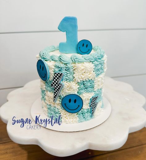 One Happy Dude Birthday Food Ideas, One Happy Dude Blue Theme, One Happy Dude First Birthday Blue, One Happy Dude First Birthday Cake, One Happy Dude Smash Cake, One Happy Dude Blue, One Happy Dude Cake, Checkered Cake, Dude Birthday Party