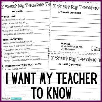 Give students the opportunity to tell them what THEY want you to know with this "What I Want My Teacher to Know About Me" / "What I Wish My Teacher Knew" printable. This is great for back to school to help you get to know your students, but also can be used throughout the school year when students might be more comfortable opening up to you. This resource includes 2 no prep pages. The first page is guided, giving students the opportunity to tell you:what they like about schoolwhat they like abou What I Wish My Teacher Knew About Me, What I Wish My Teacher Knew, I Wish My Teacher Knew, Neon Classroom, Boy Activities, 2024 Classroom, Class Community, Morning School, Get To Know Your Students