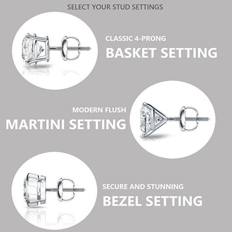 Jewellery Knowledge, Diamond Studs For Men, Everyday Diamond Earrings, Diamond Chart, Jewelry Guide, Diamond Earring Jackets, Jewelry Facts, Diamond Facts, Gemstone Setting