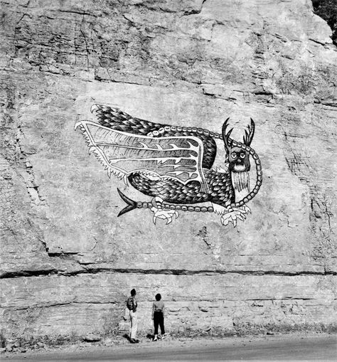 Piasa Bird, Alton Illinois, Maori Patterns, Fiction Stories, Mythology Art, Fan Club, East Side, Historical Fiction, Fantasy Creatures