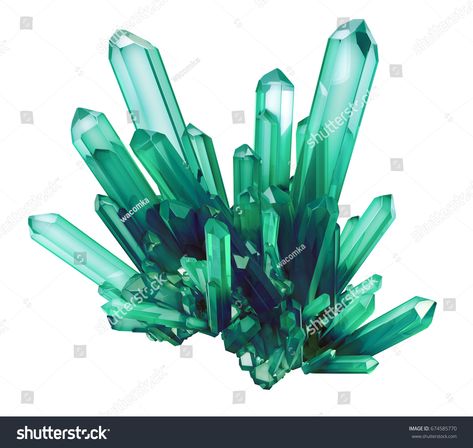 Emerald Illustration, Crystal Tattoo, Emerald Green Crystal, Craft Templates, Materials And Textures, Crystal Accessories, Mineral Paint, Green Crystal, 3d Render