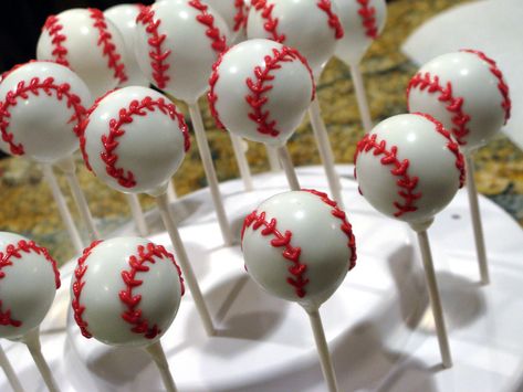 Baseball Cake Pops | Did you know that our Cake Balls actual… | Flickr Baseball Cakepops, Baseball Furniture, No Bake Oreo Cake, Baseball Cake Pops, Oreo Cake Pops, Baseball Theme Birthday, Cake Ball, Baseball Cake, Baseball Theme Party