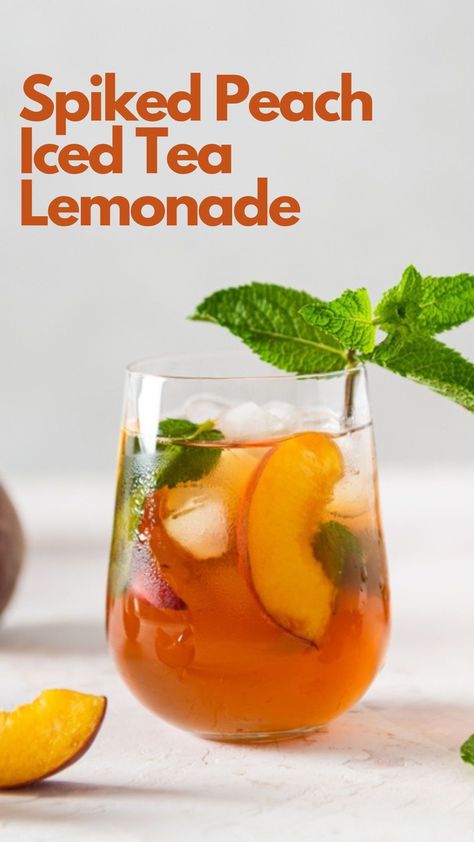 This recipe features a wealth of yummy ingredients, including, lemons, limes, honey, vodka, peach juice, mint, and more! The vodka-based cocktail is juicy and irresistible. #PeachIcedTeaLemonade Peach Iced Tea Cocktail, Honey Vodka, Sweet Tea Cocktail, Tea Cocktail Recipes, Raspberry Iced Tea, Peach Iced Tea, Vodka Ice, Iced Tea Cocktails, Peach Vodka