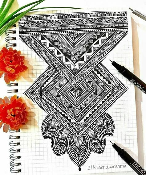 Square Mandala Drawing, Kalakriti Karishma, Mandala Workshop, Zentangle Drawing, Mandala Doodle, Easy Mandala Drawing, Flower Drawing Tutorials, Art Sketches Doodles, Mandala Art Therapy